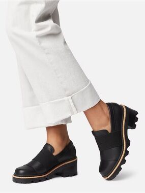 Sorel Joan Now Platform Chunky Loafers Womens 7.5 Black Like New